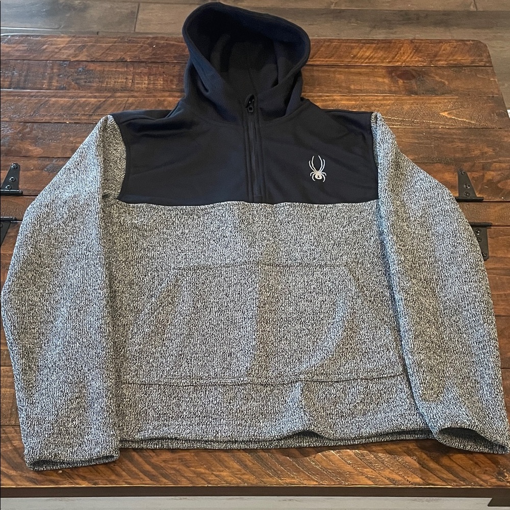 Spyder Men's Zip-Up Black and Gray Sweater
